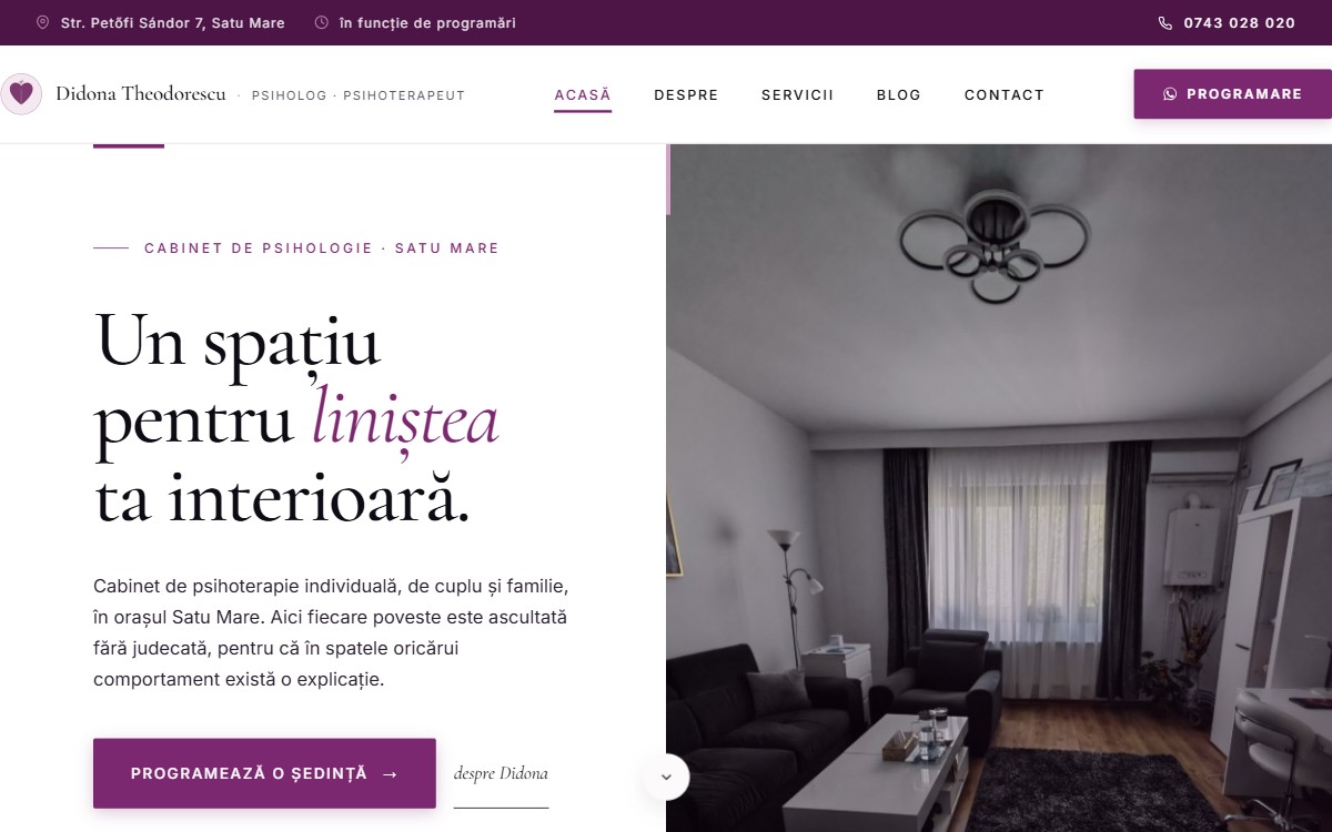 Didona Theodorescu, cabinet psihologie și psihoterapie Satu Mare