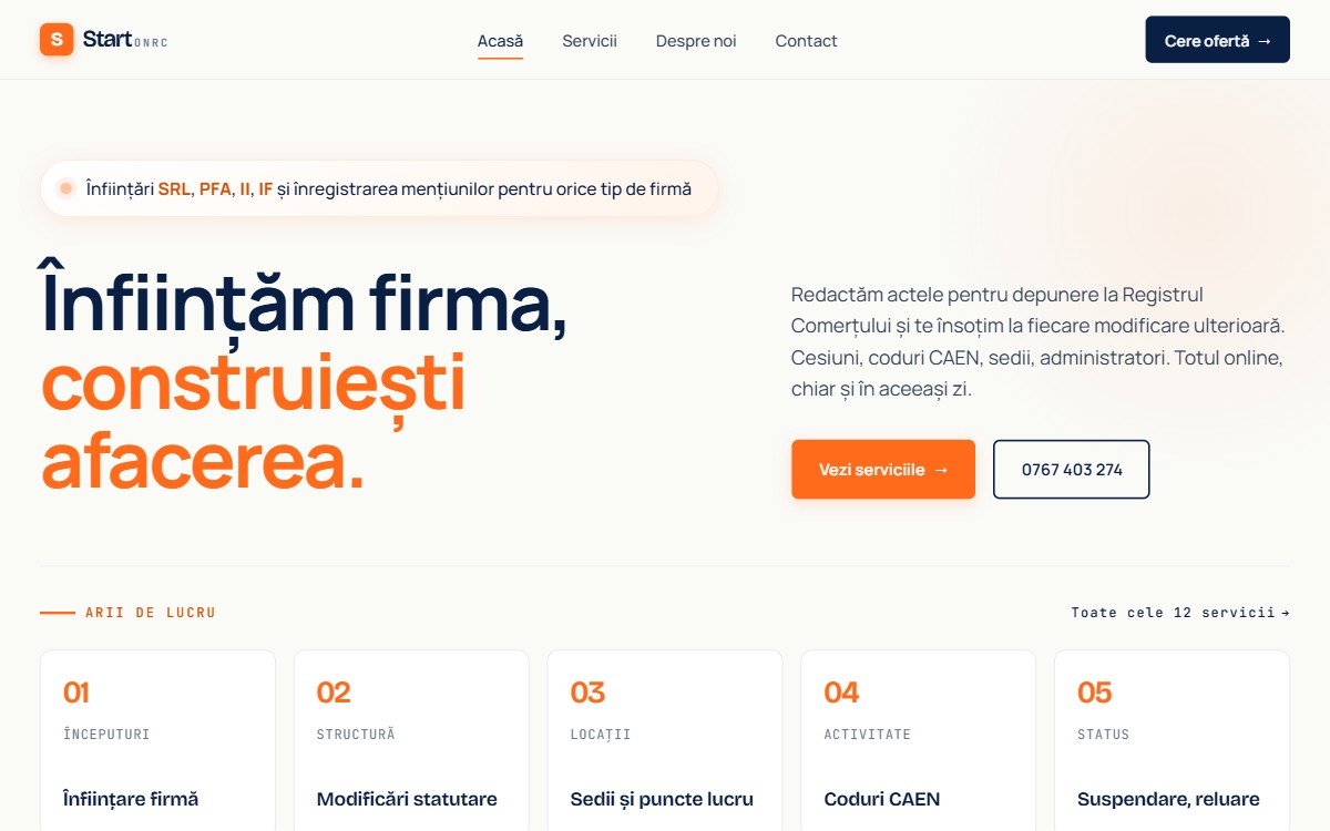 StartOnRC, platformă înființare firme